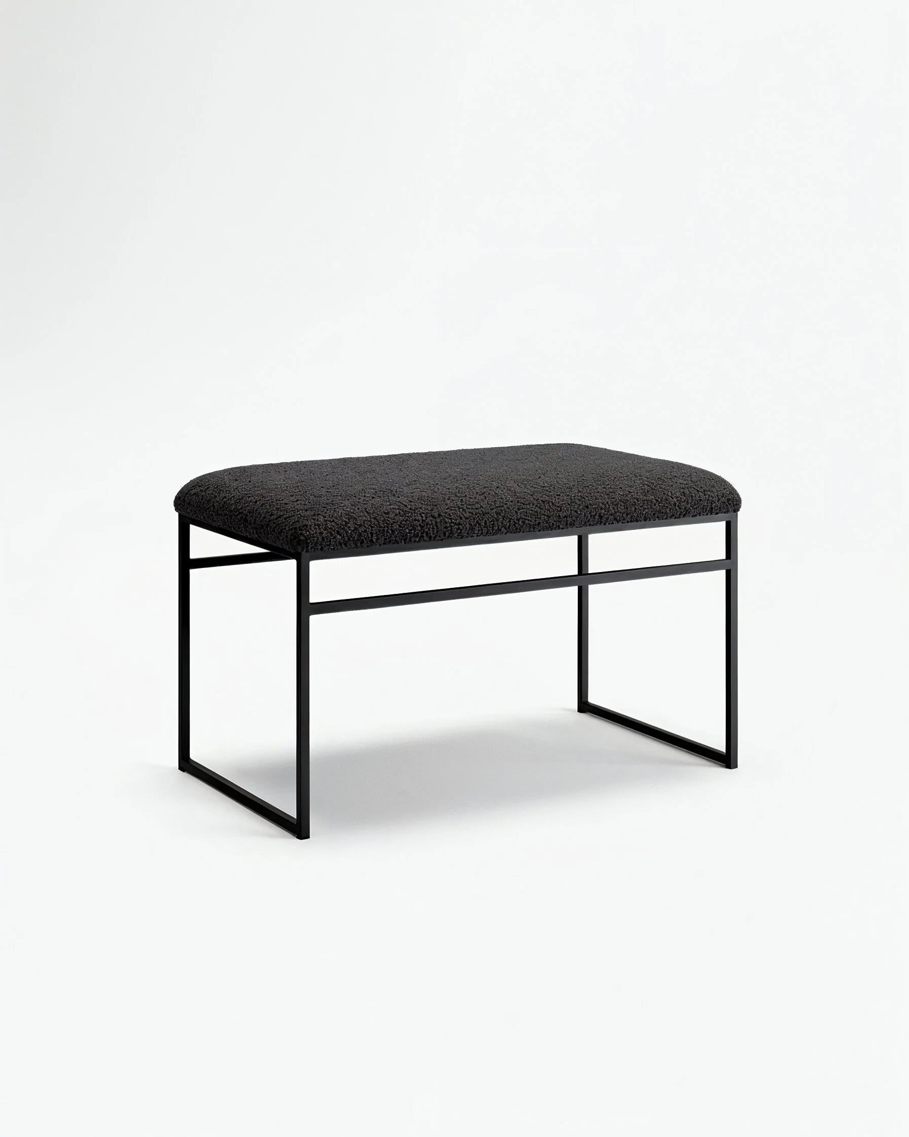 Wilma Bench - Black - Black bouclé